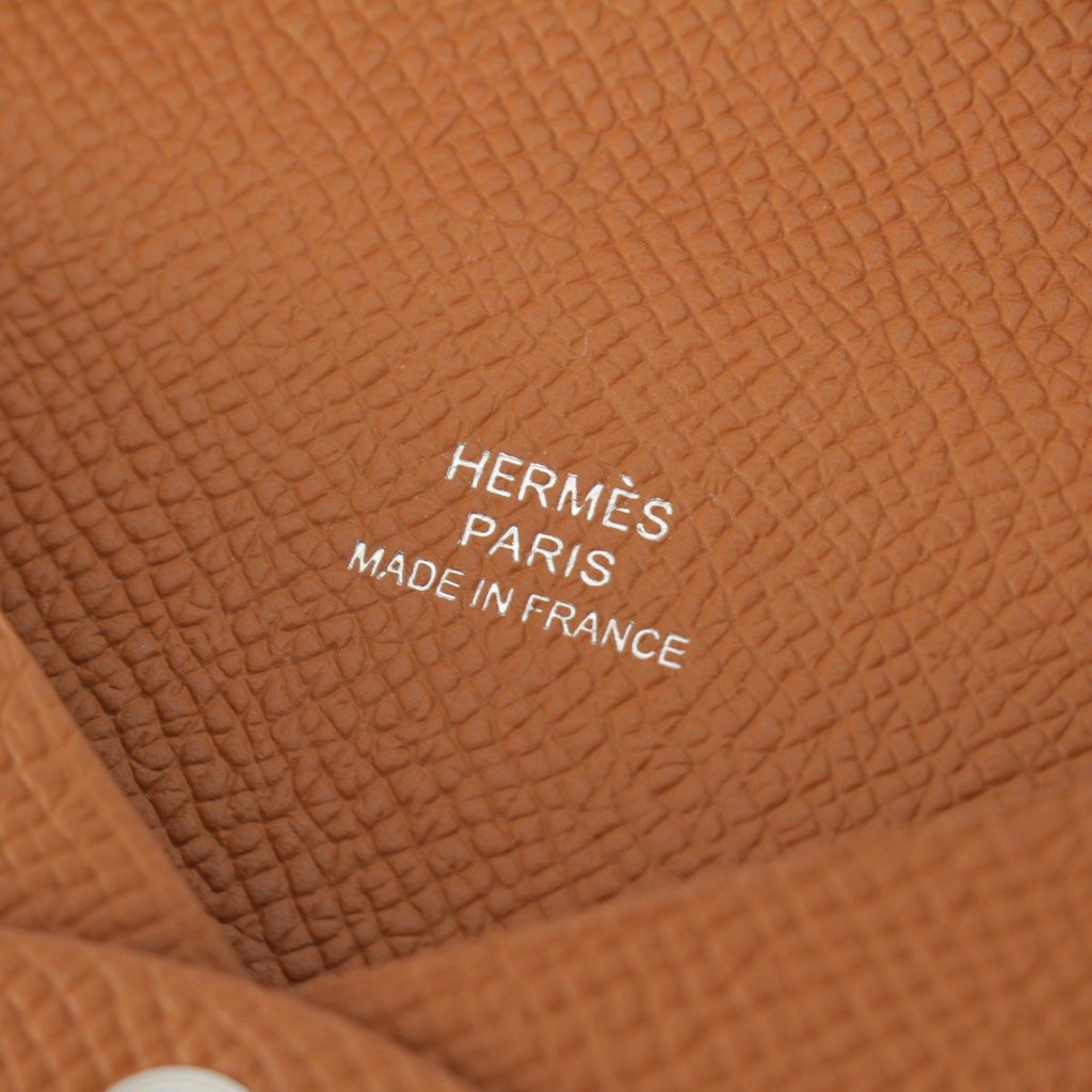 Hermes Calvi Epsom Card Case Gold — view 6