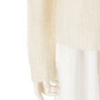 Dior Alpaca Silk Cashmere Collar Lace Sweater Knit Top White Black 36 — view 6