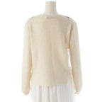Dior Alpaca Silk Cashmere Collar Lace Sweater Knit Top White Black 36 — view 4