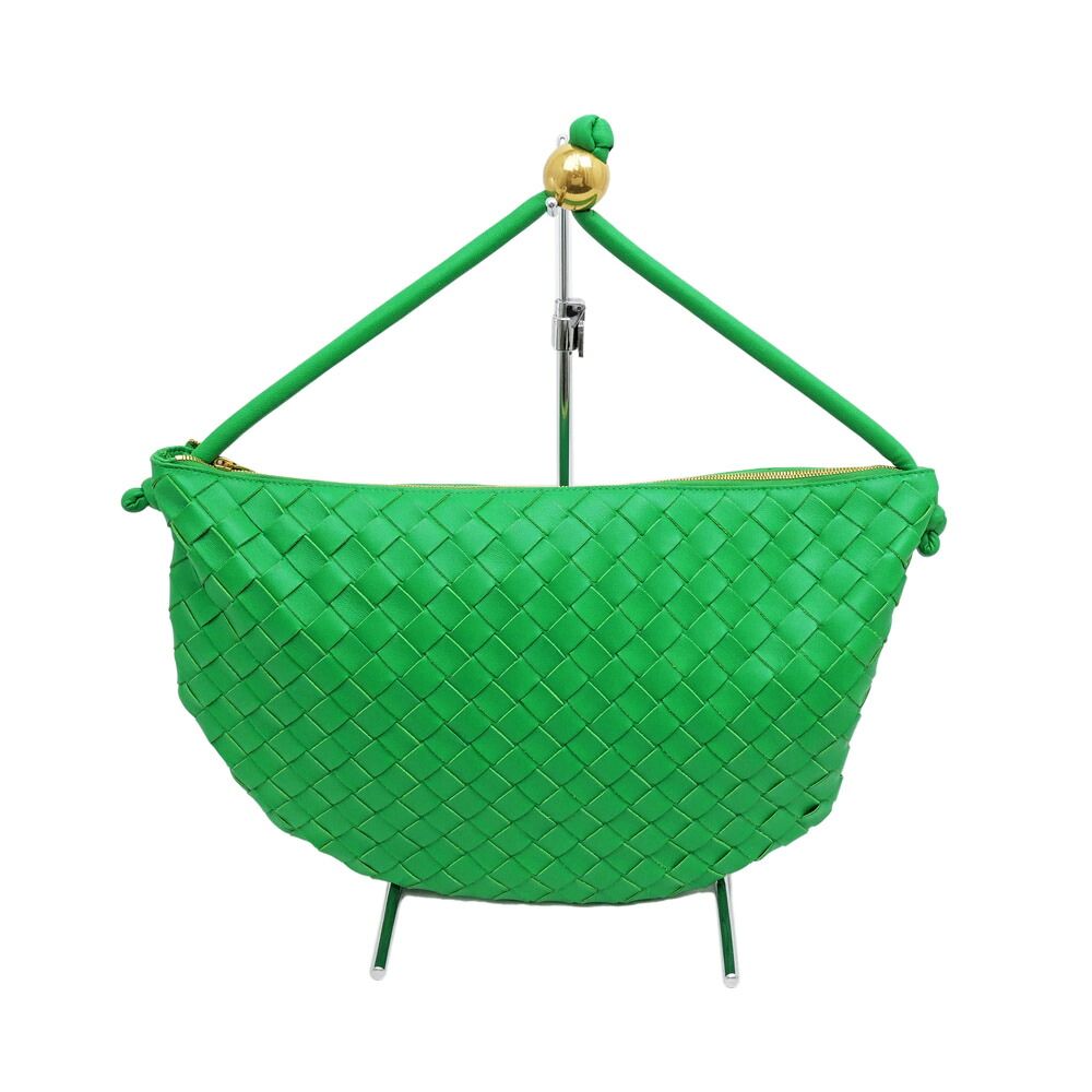 Bottega Veneta Midi Amturn Pouch Green Leather Shoulder