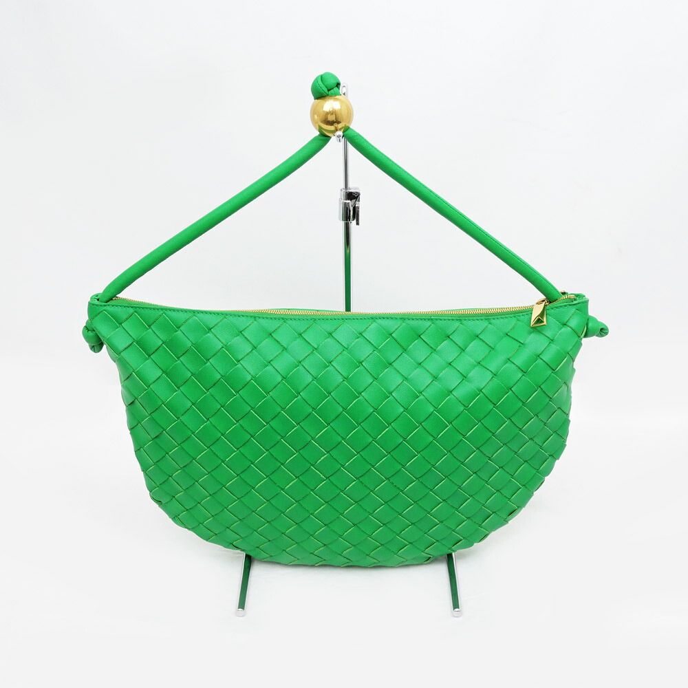 Bottega Veneta Midi Amturn Pouch Green Leather Shoulder — view 2