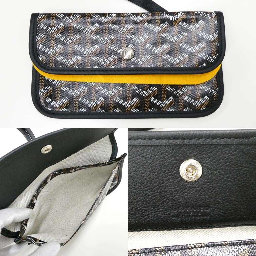 Goyard Saint Louis PM Black Tote Din Canvas Leather with Clip — view 6
