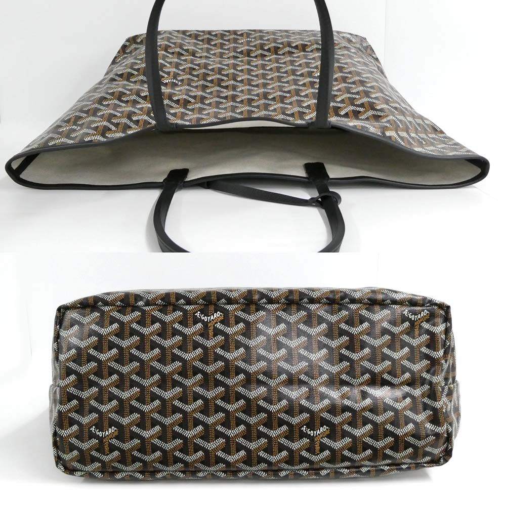 Goyard Saint Louis PM Black Tote Din Canvas Leather with Clip — view 4