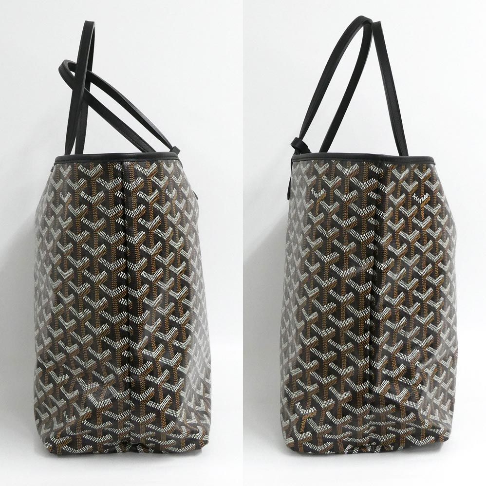 Goyard Saint Louis PM Black Tote Din Canvas Leather with Clip — view 3