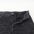 Chanel CC Logo Button Quilted Zip Fly Denim Pants 34 — view 5