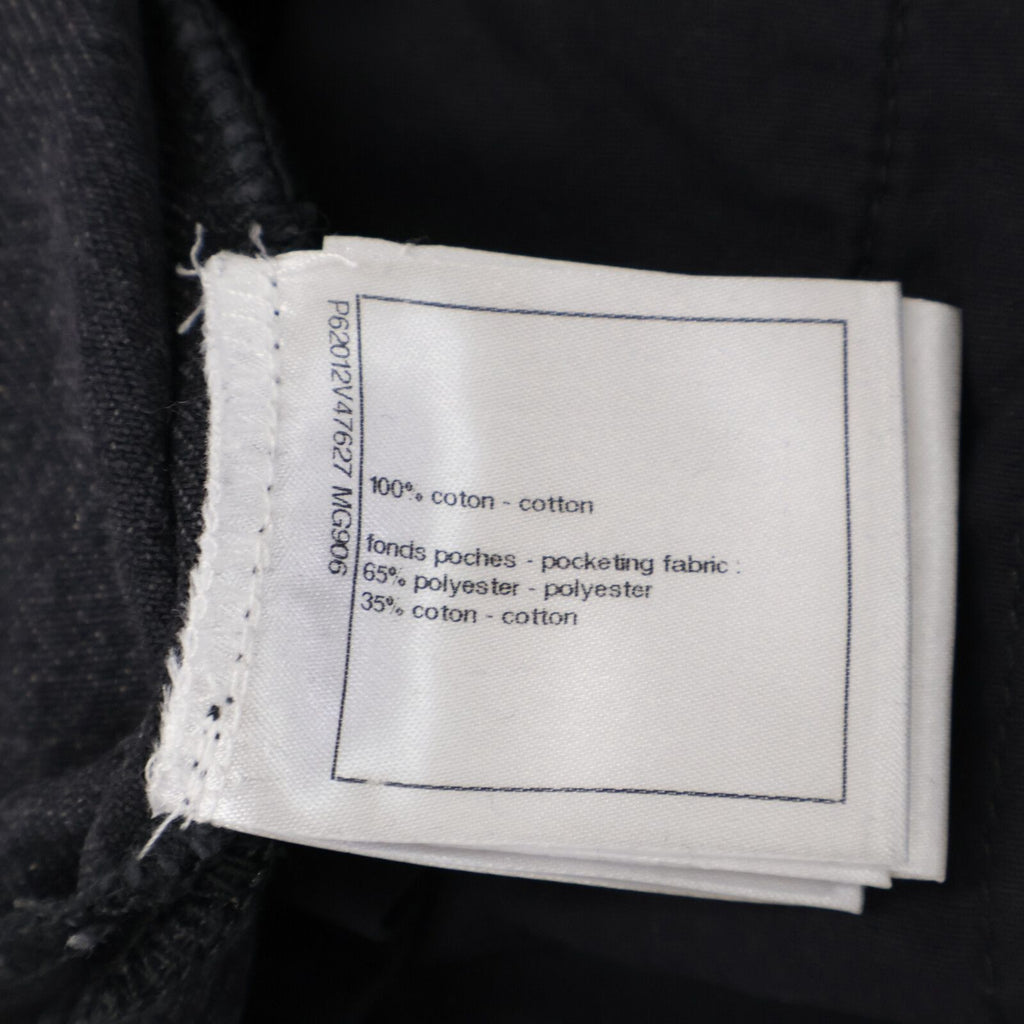 Chanel CC Logo Button Quilted Zip Fly Denim Pants 34 — view 4