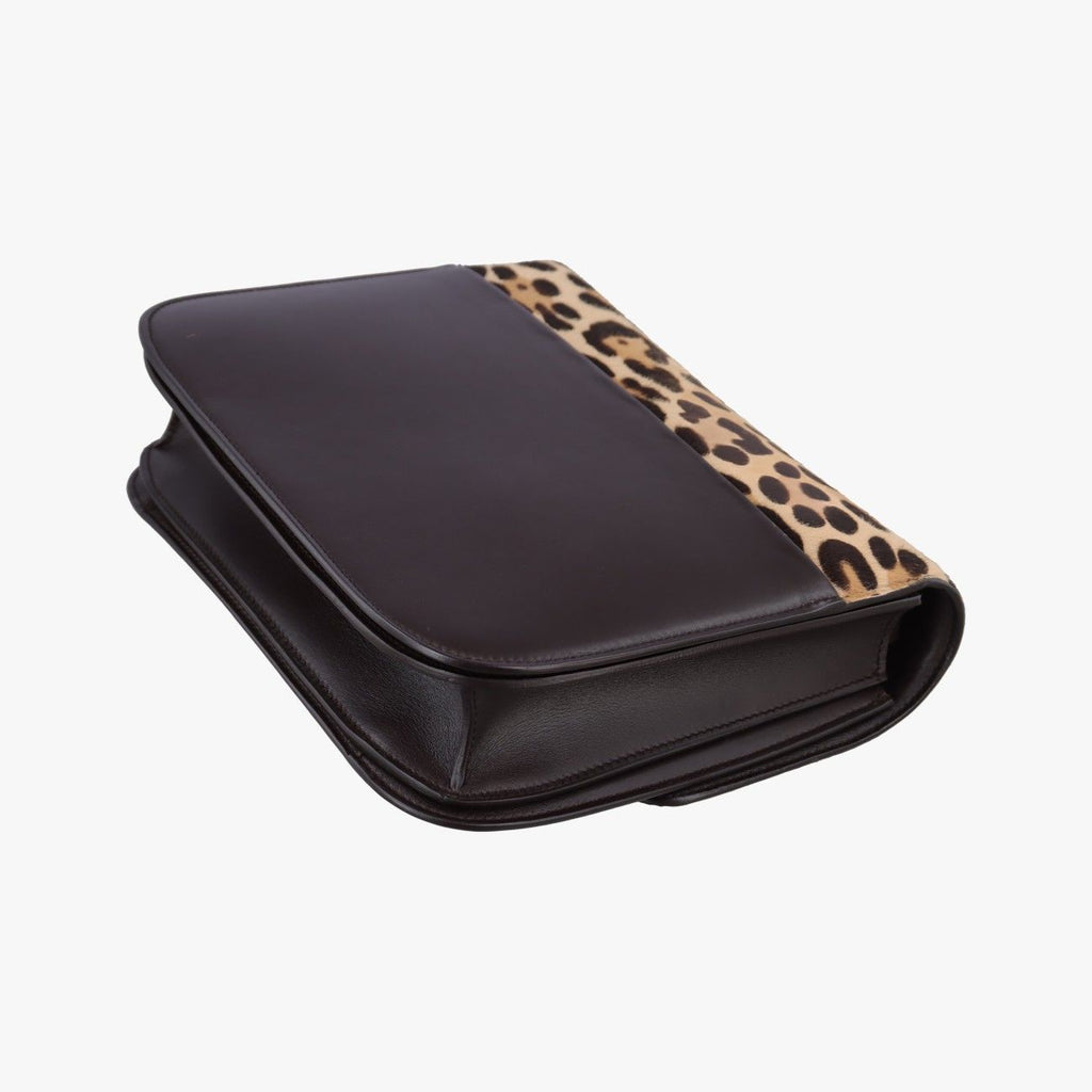 Celine Classic Box Leopard Dark Brown Box Calf Hair Shoulder — view 6