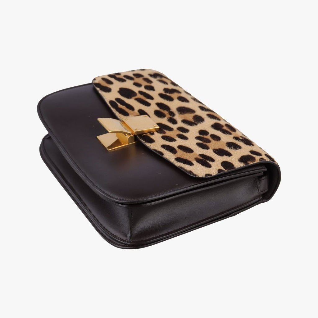 Celine Classic Box Leopard Dark Brown Box Calf Hair Shoulder — view 4