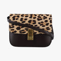 Celine Classic Box Leopard Dark Brown Box Calf Hair Shoulder