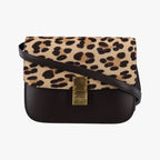 Celine Classic Box Leopard Dark Brown Box Calf Hair Shoulder