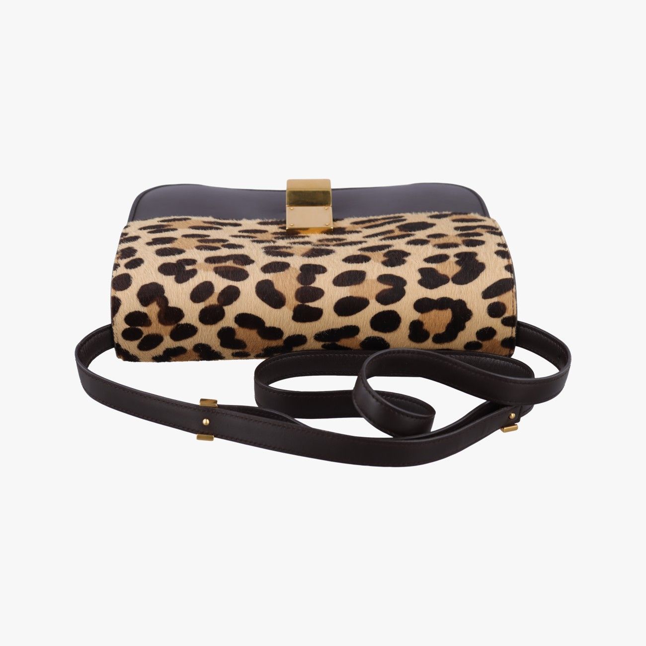 Celine Classic Box Leopard Dark Brown Box Calf Hair Shoulder — view 8