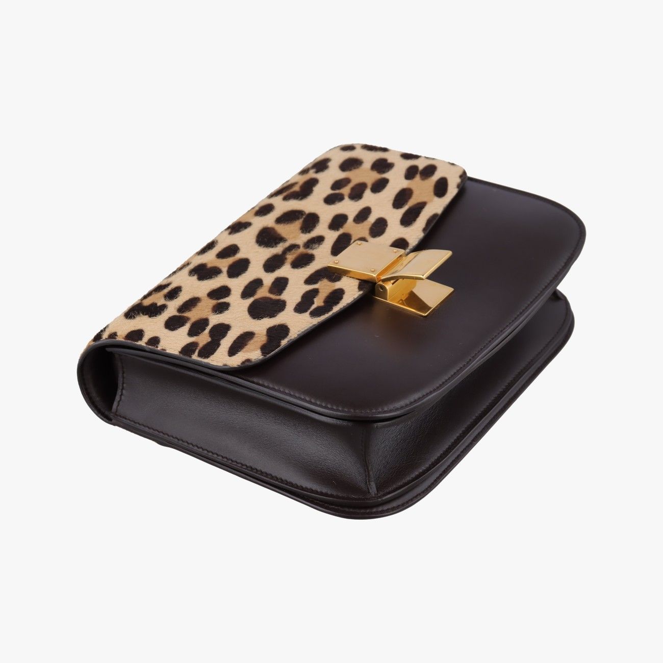 Celine Classic Box Leopard Dark Brown Box Calf Hair Shoulder — view 5