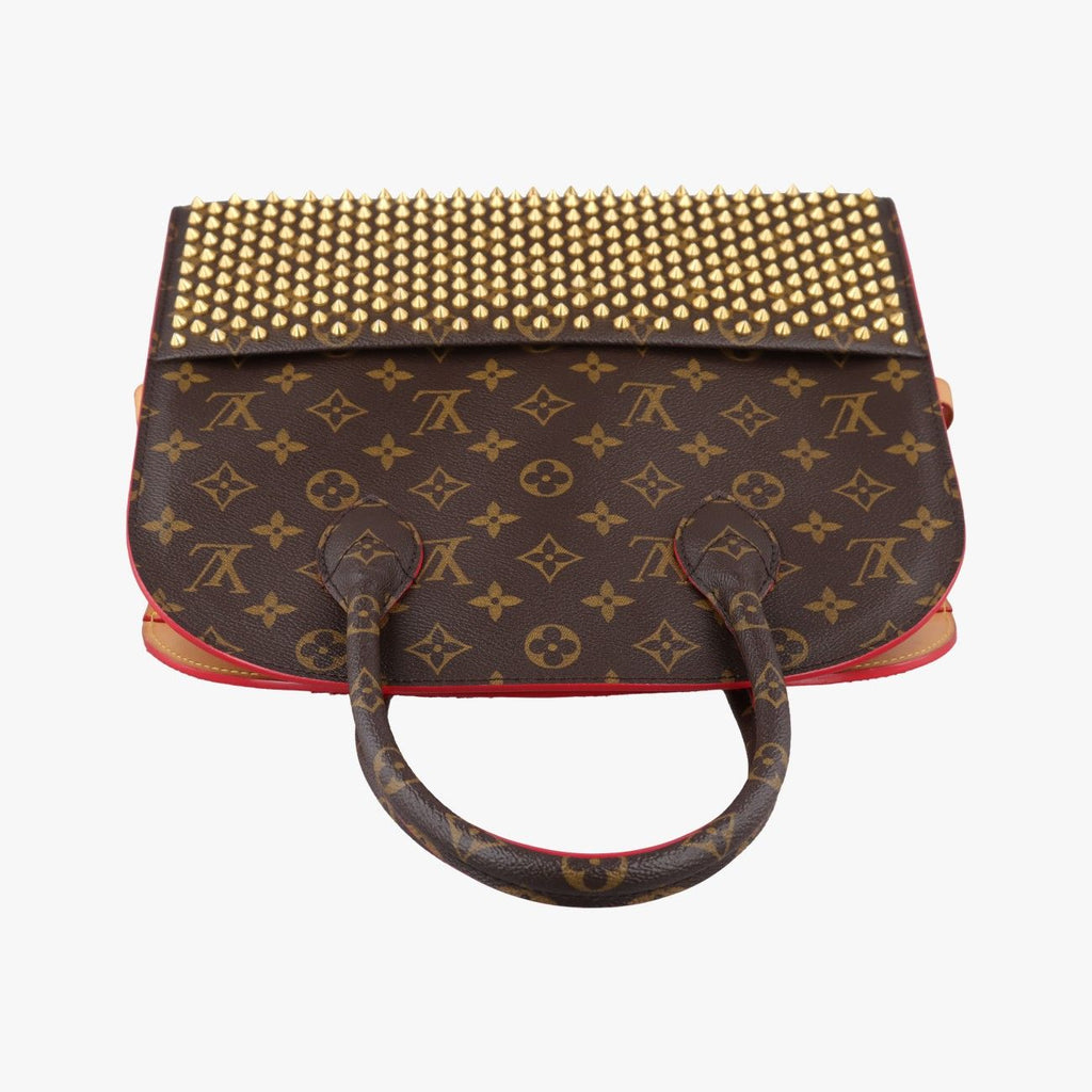 Louis Vuitton Monogram Studs Icon Brown Red Beige Canvas Calf Leather Hair — view 8