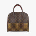 Louis Vuitton Monogram Studs Icon Brown Red Beige Canvas Calf Leather Hair