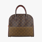 Louis Vuitton Monogram Studs Icon Brown Red Beige Canvas Calf Leather Hair