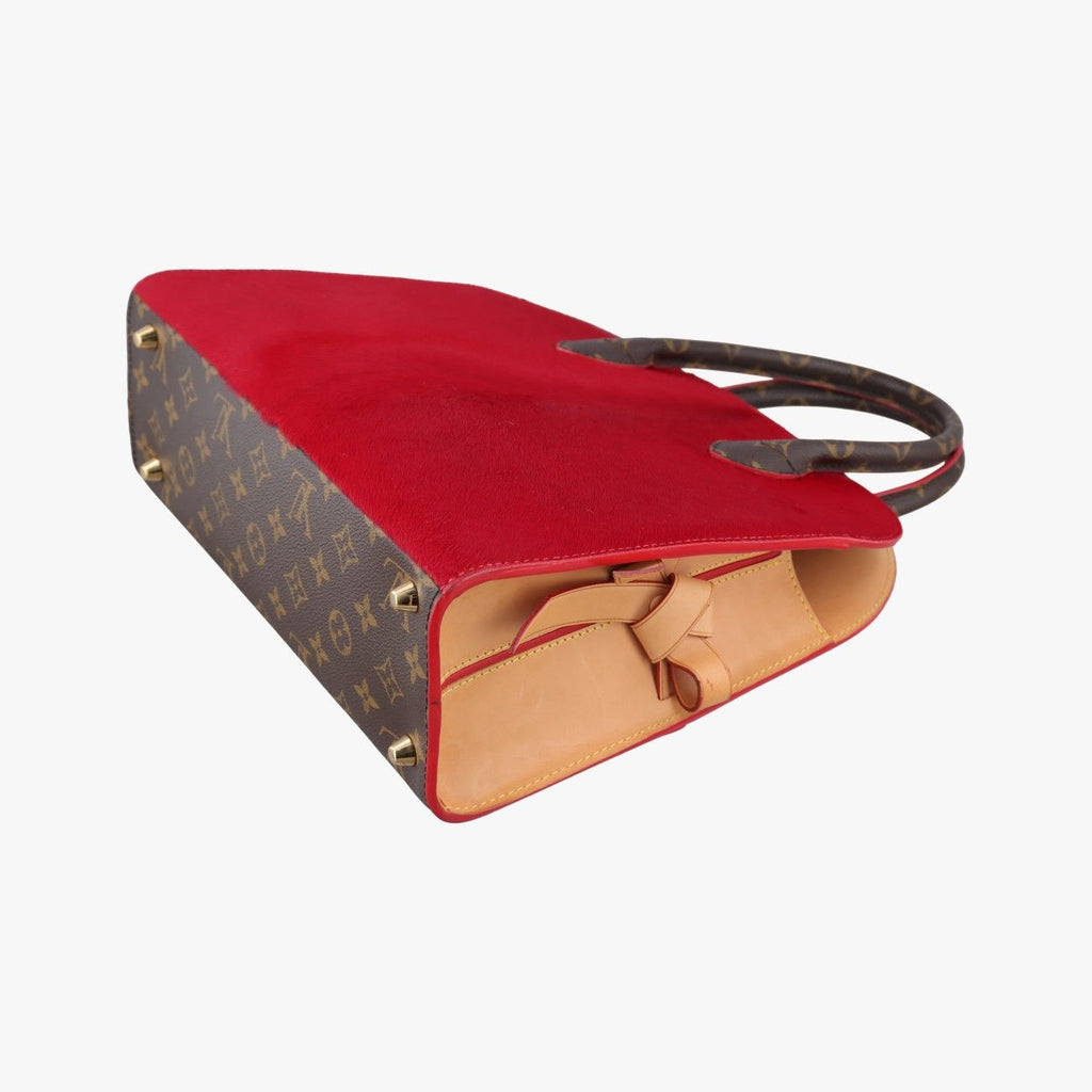 Louis Vuitton Monogram Studs Icon Brown Red Beige Canvas Calf Leather Hair — view 6