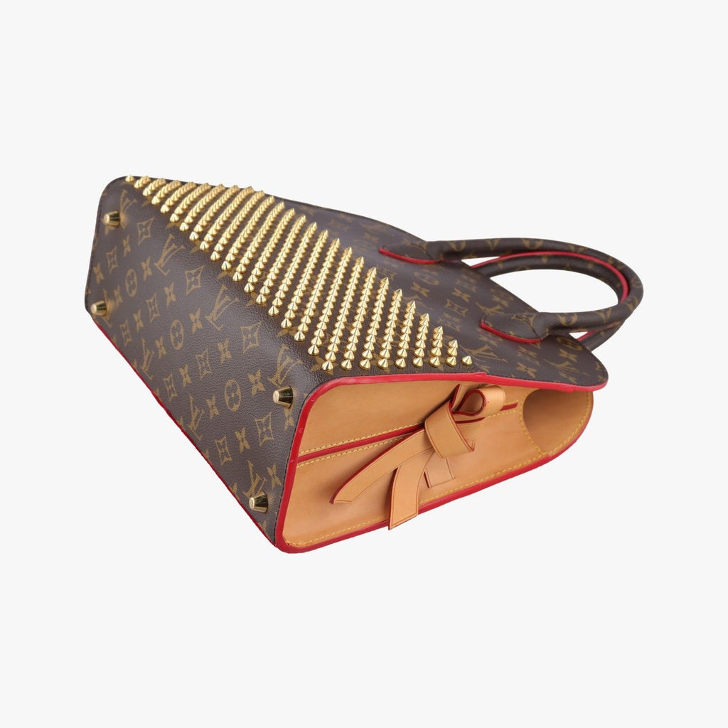 Louis Vuitton Monogram Studs Icon Brown Red Beige Canvas Calf Leather Hair — view 4