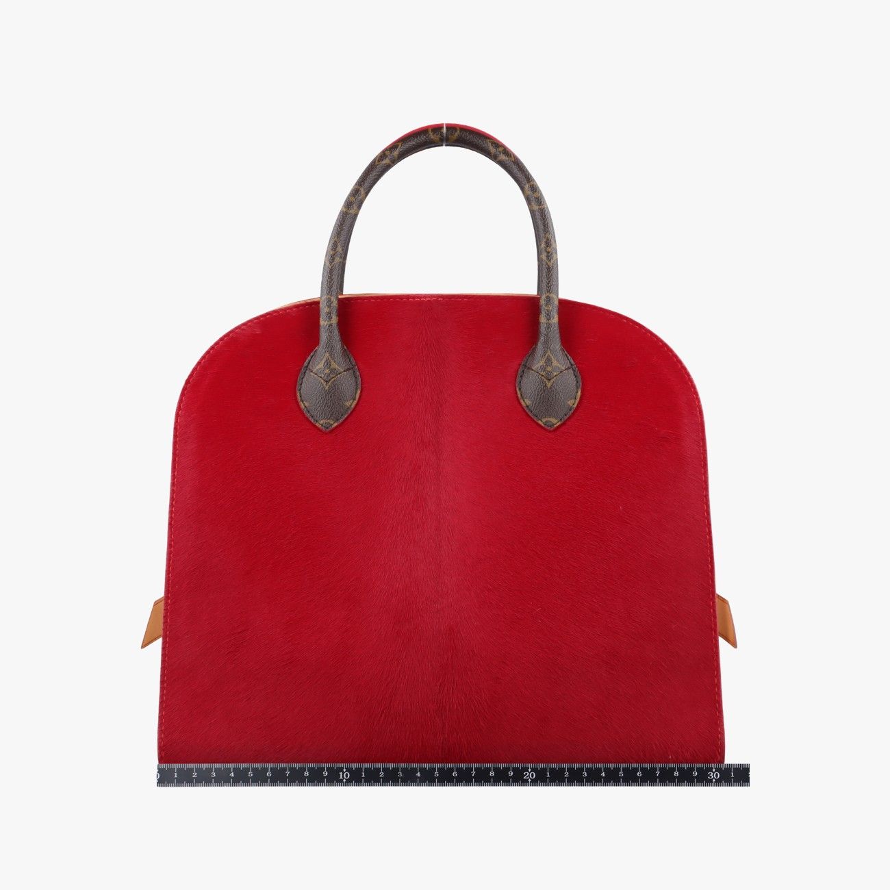 Louis Vuitton Monogram Studs Icon Brown Red Beige Canvas Calf Leather Hair — view 2