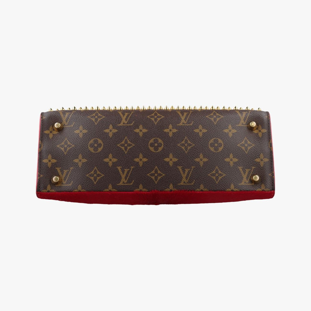 Louis Vuitton Monogram Studs Icon Brown Red Beige Canvas Calf Leather Hair — view 3