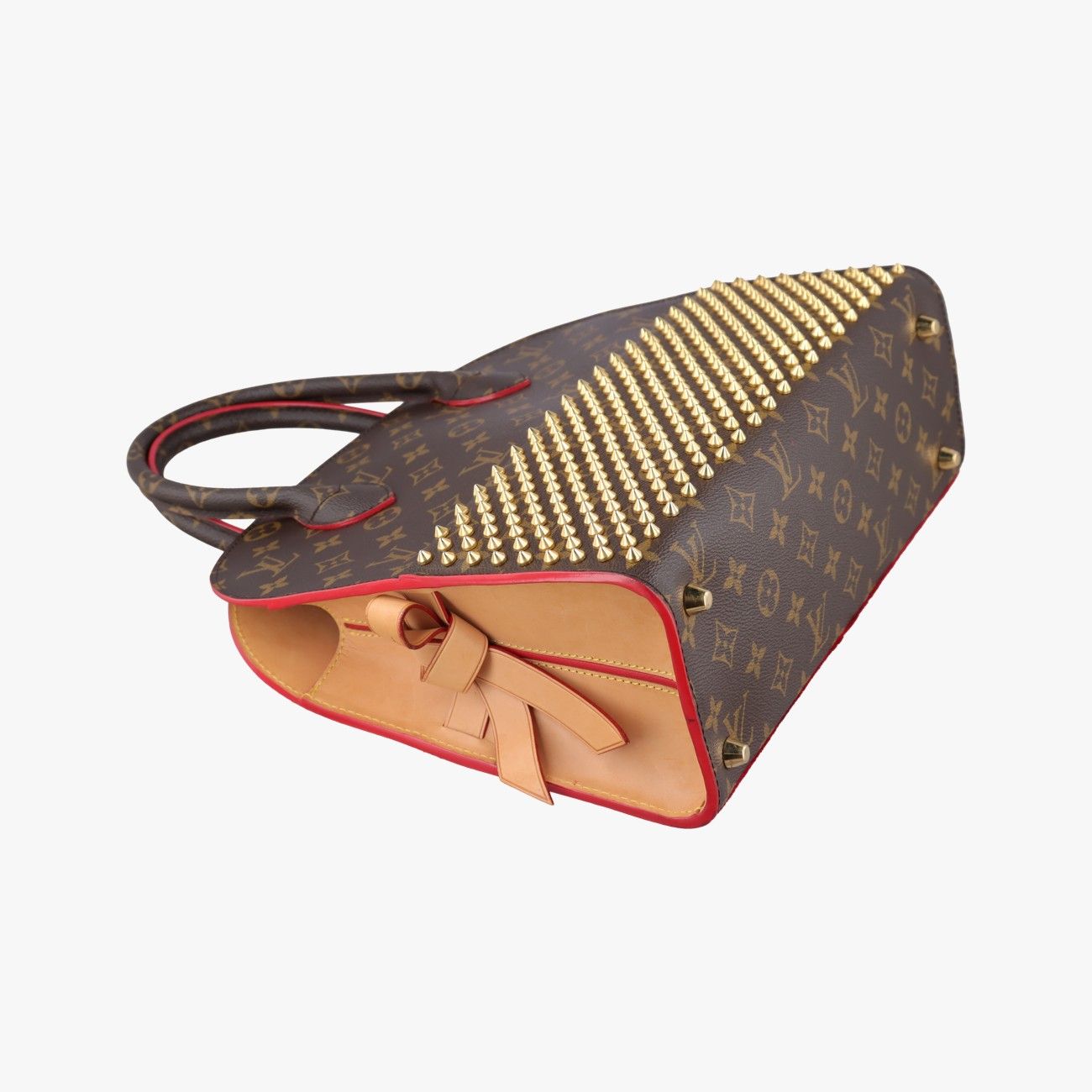 Louis Vuitton Monogram Studs Icon Brown Red Beige Canvas Calf Leather Hair — view 5