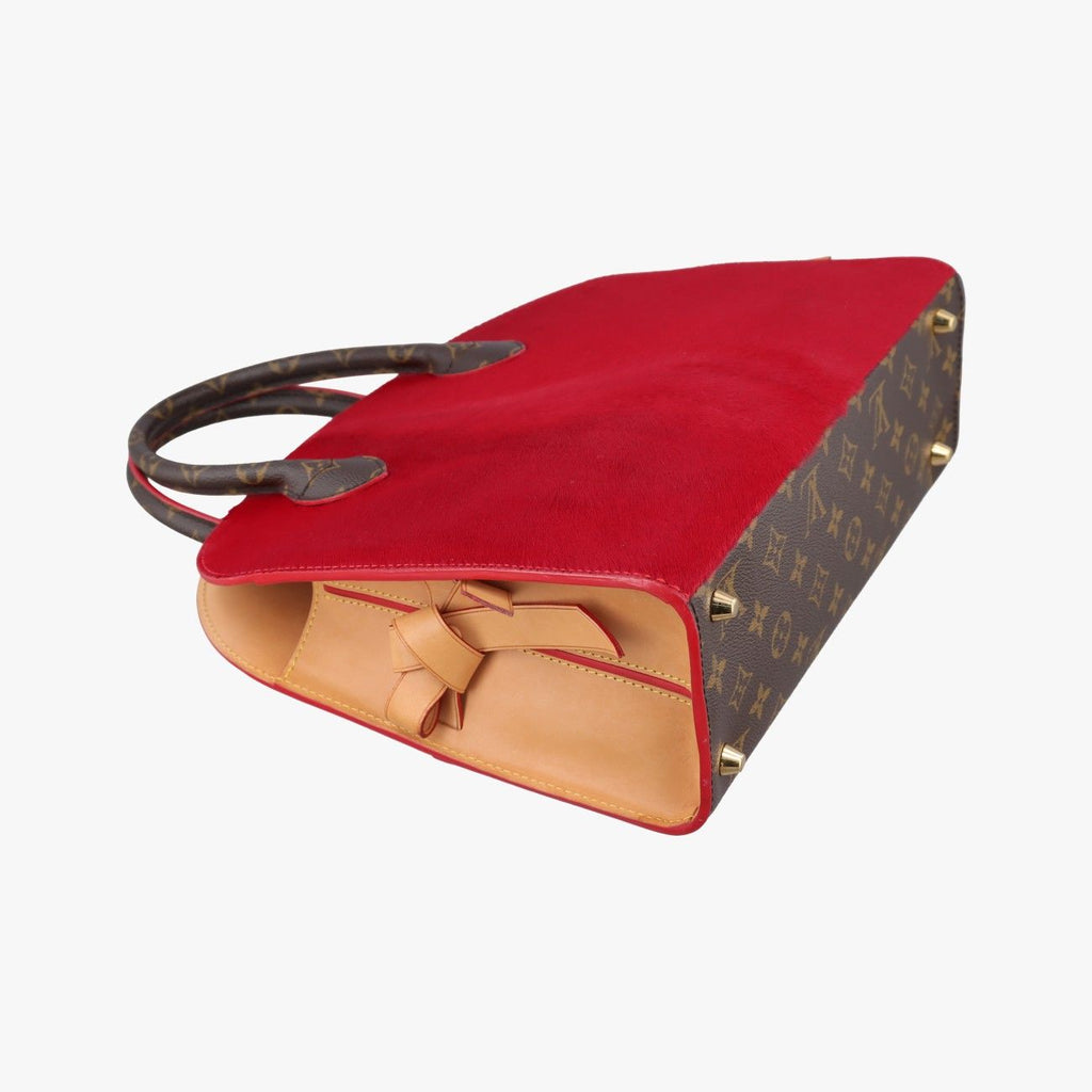 Louis Vuitton Monogram Studs Icon Brown Red Beige Canvas Calf Leather Hair — view 7