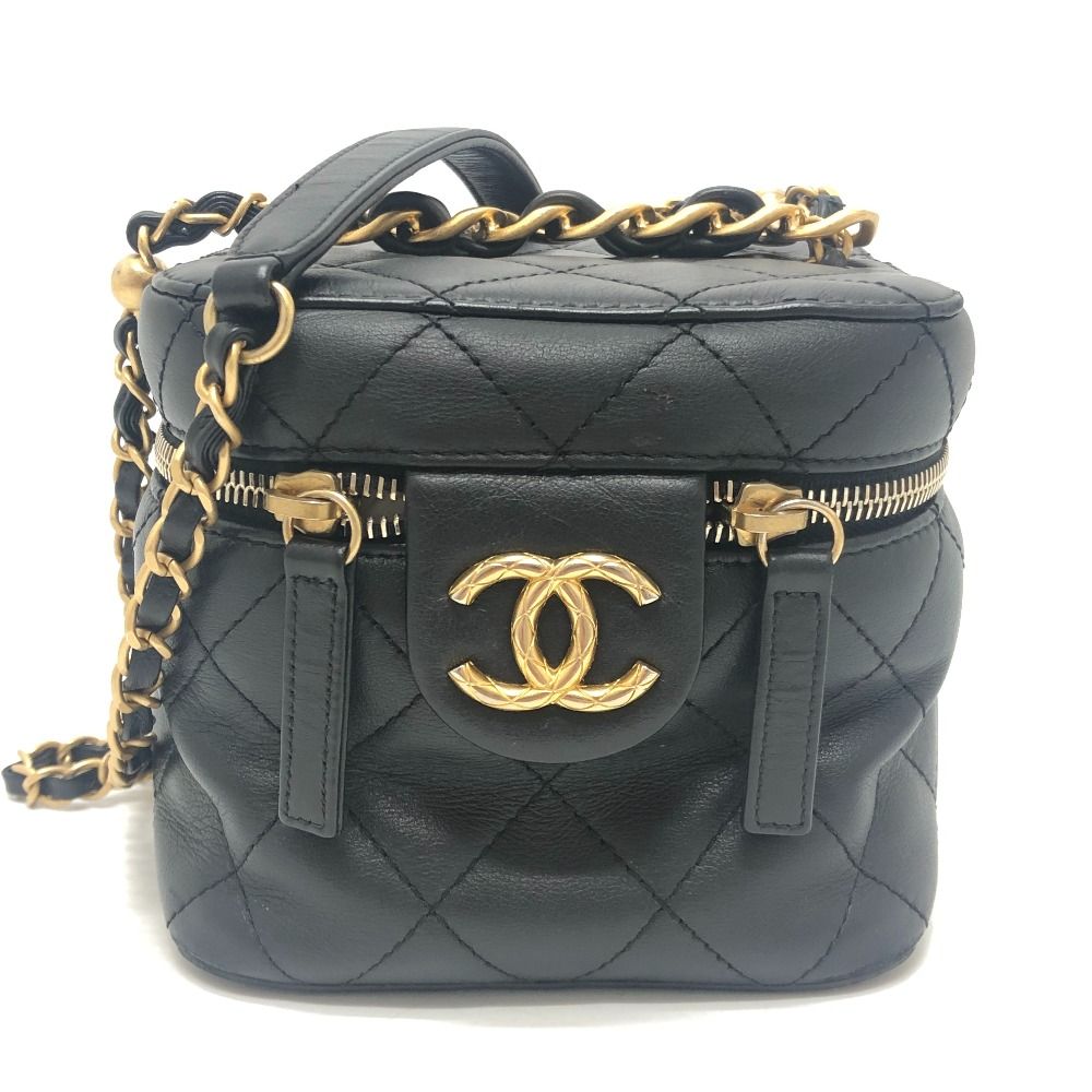 Chanel Shoulder Bag CC Logo Lambskin Black