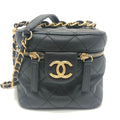 Chanel Shoulder Bag CC Logo Lambskin Black