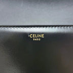 Celine Shoulder Bag Classic Calf Triomphe Leather Black — view 5
