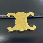 Celine Shoulder Bag Classic Calf Triomphe Leather Black — view 7