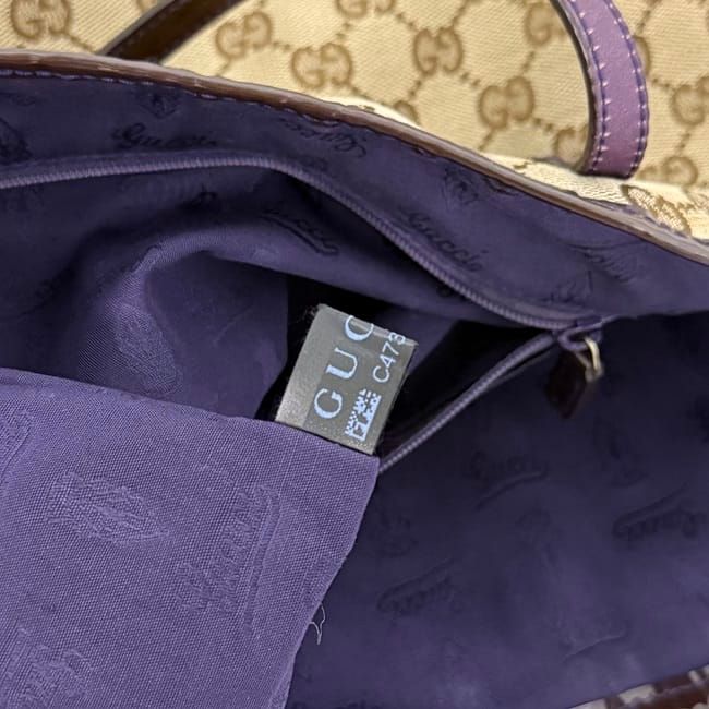 Gucci Tote GG Canvas Beige Purple — view 4