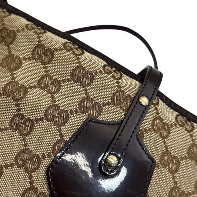 Gucci Tote GG Canvas Beige Purple — view 8