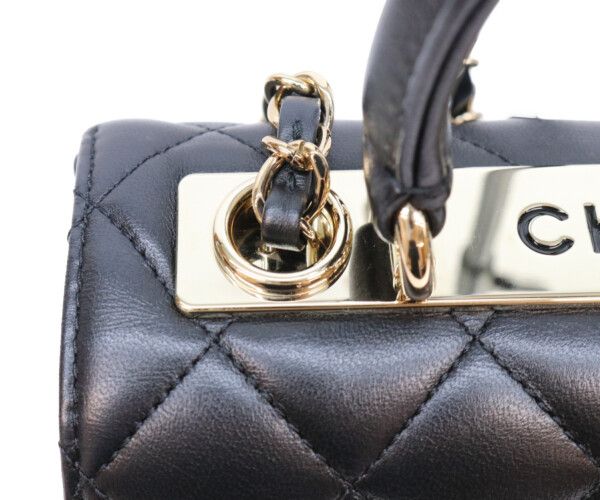 Chanel Black Lamb Gold Trendy CC Mini Top Handle — view 8