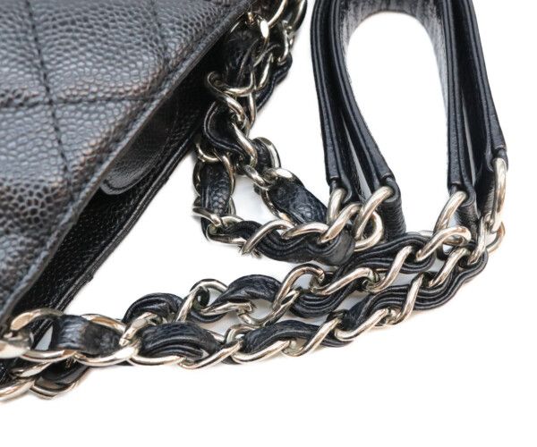 Chanel Black Caviar Silver Petite Shopping Tote PST — view 6