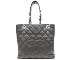 Chanel Black Caviar Silver Petite Shopping Tote PST
