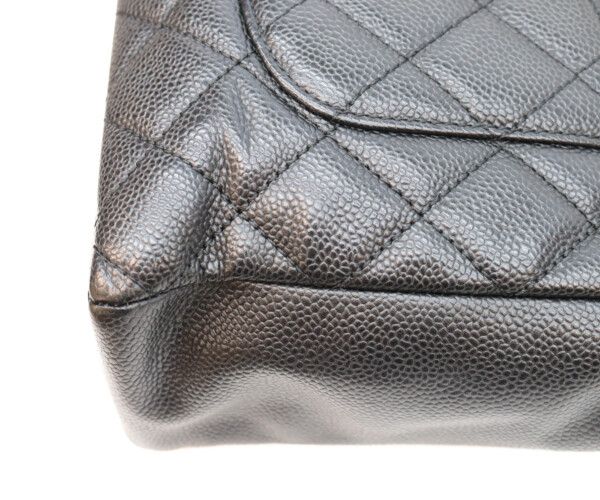 Chanel Black Caviar Silver Petite Shopping Tote PST — view 8