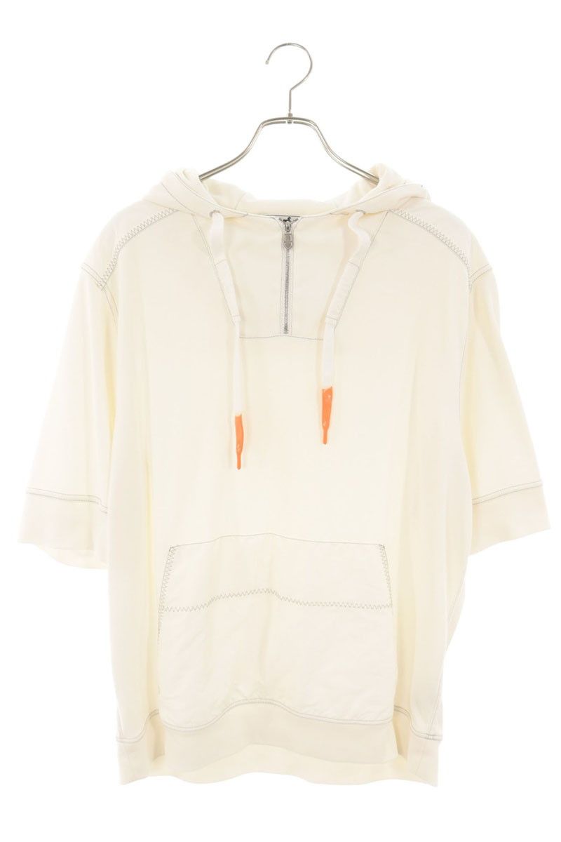 Hermes Half Zip Nylon Trim Sleeve Hoodie