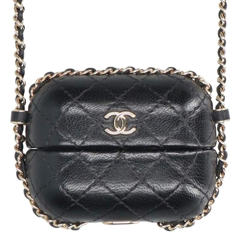 Chanel Airpods Pro Case Quilted CC Logo Messenger