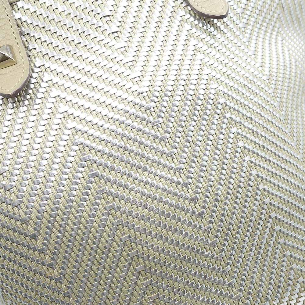 Hermes Bag Cabas Chennai PM Beige Silver M Toki Polyester Leather — view 2
