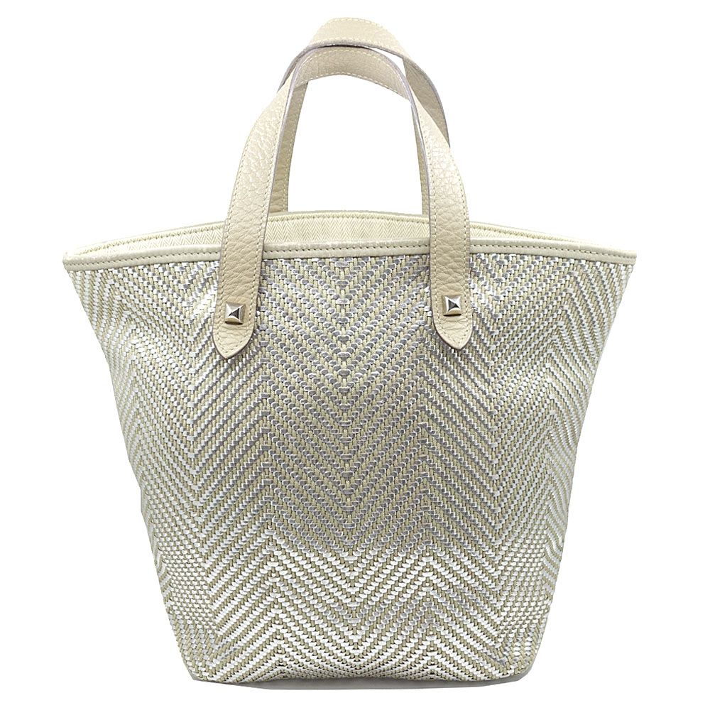 Hermes Bag Cabas Chennai PM Beige Silver M Toki Polyester Leather