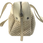Chanel Shoulder Bag Logo Leather Canvas Beige — view 4