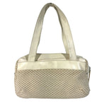 Chanel Shoulder Bag Logo Leather Canvas Beige — view 2