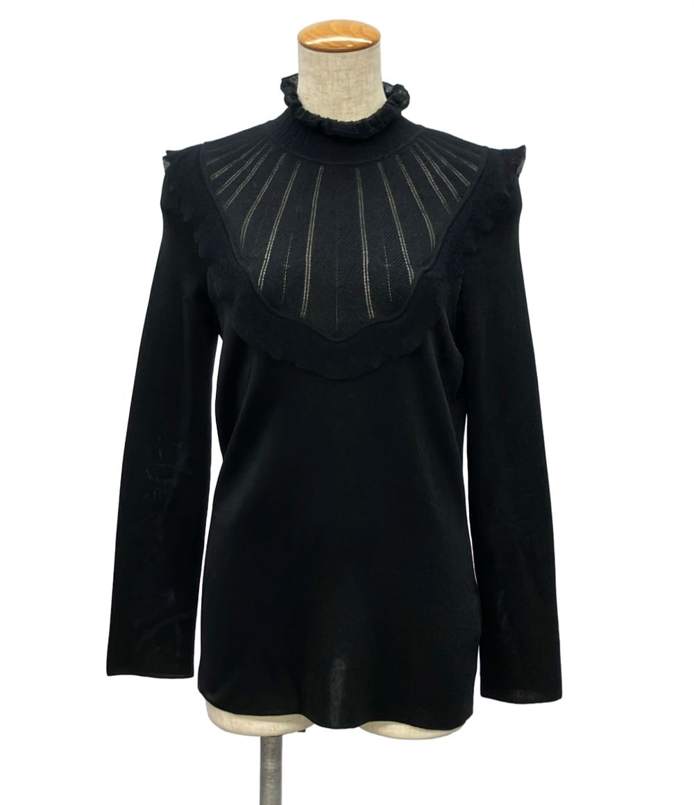 Hermes Frill High Neck Knit 40 Sweater