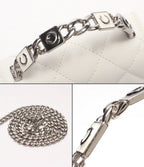 Chanel Mini Chain Shoulder Bag Clutch Crossbody Silver Quilted Caviar Leather — view 8