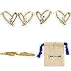 Louis Vuitton Single Earring Book le Reil Heart Foreign Love GM Hoop Metal Gold — view 2