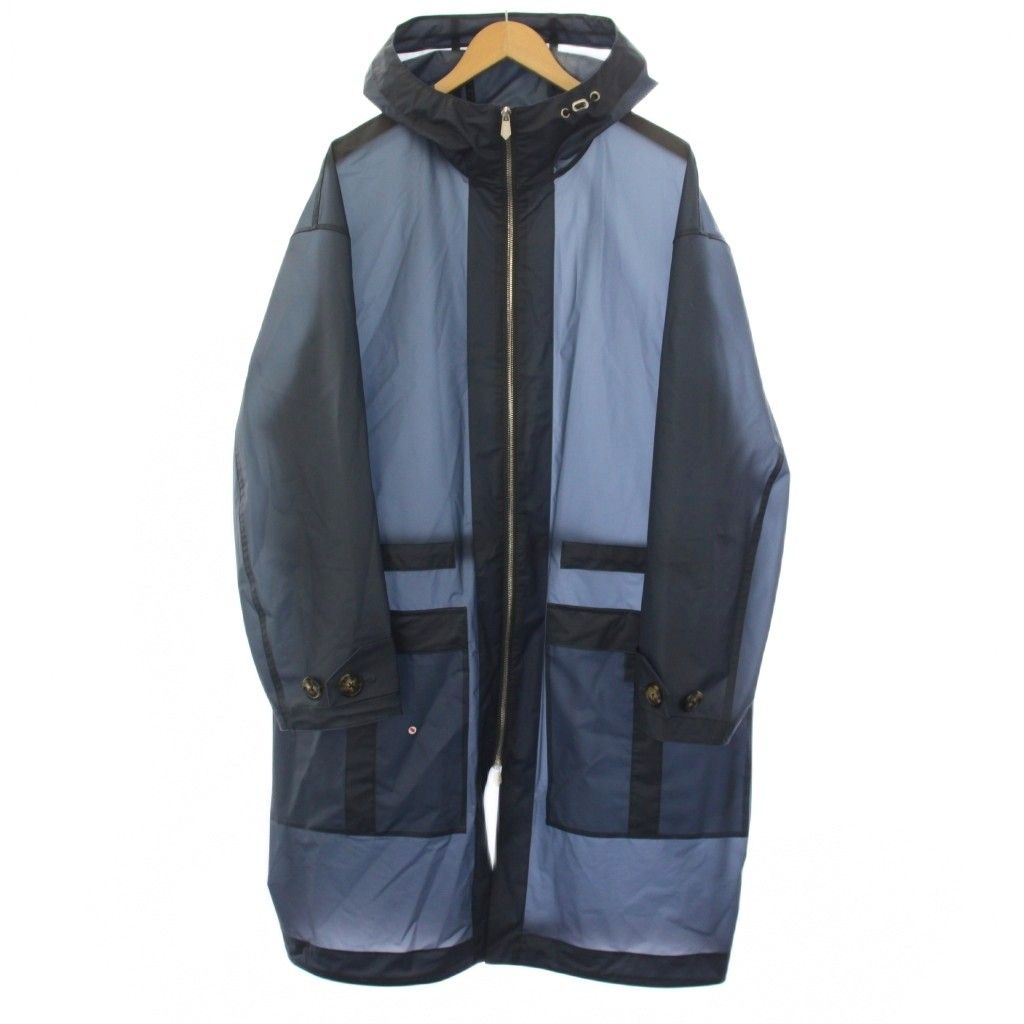 Hermes Rain Coat Zip Up Pocket Navy TK