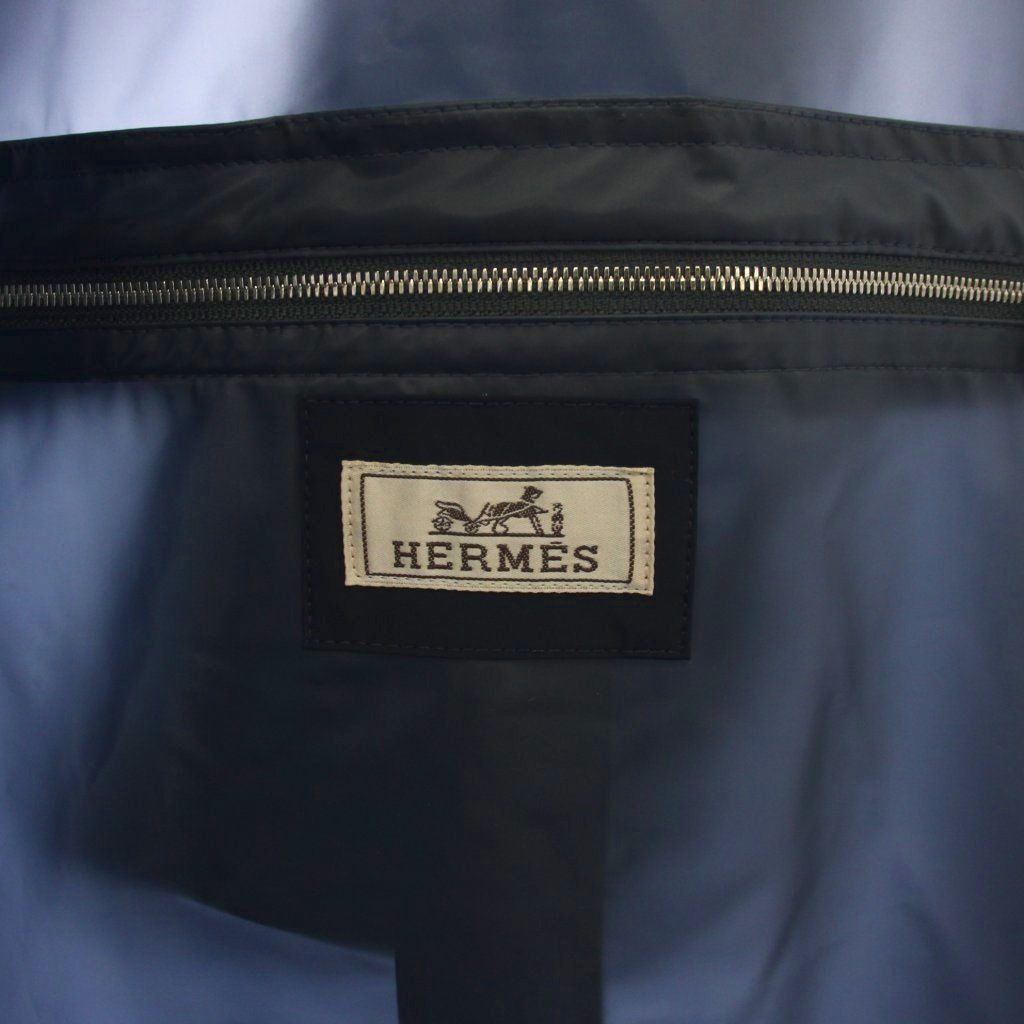 Hermes Rain Coat Zip Up Pocket Navy TK — view 8