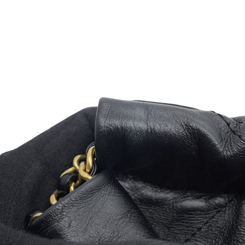 Chanel Handbag 22 Mini CC Logo Shiny Calf Leather 2-Way Shoulder Black — view 8