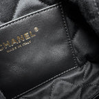 Chanel Handbag 22 Mini CC Logo Shiny Calf Leather 2-Way Shoulder Black — view 7