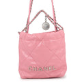 Chanel 22 Mini CC Logo Shiny Calfskin 2-Way Shoulder