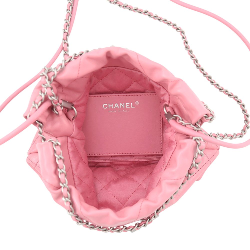 Chanel 22 Mini CC Logo Shiny Calfskin 2-Way Shoulder — view 6